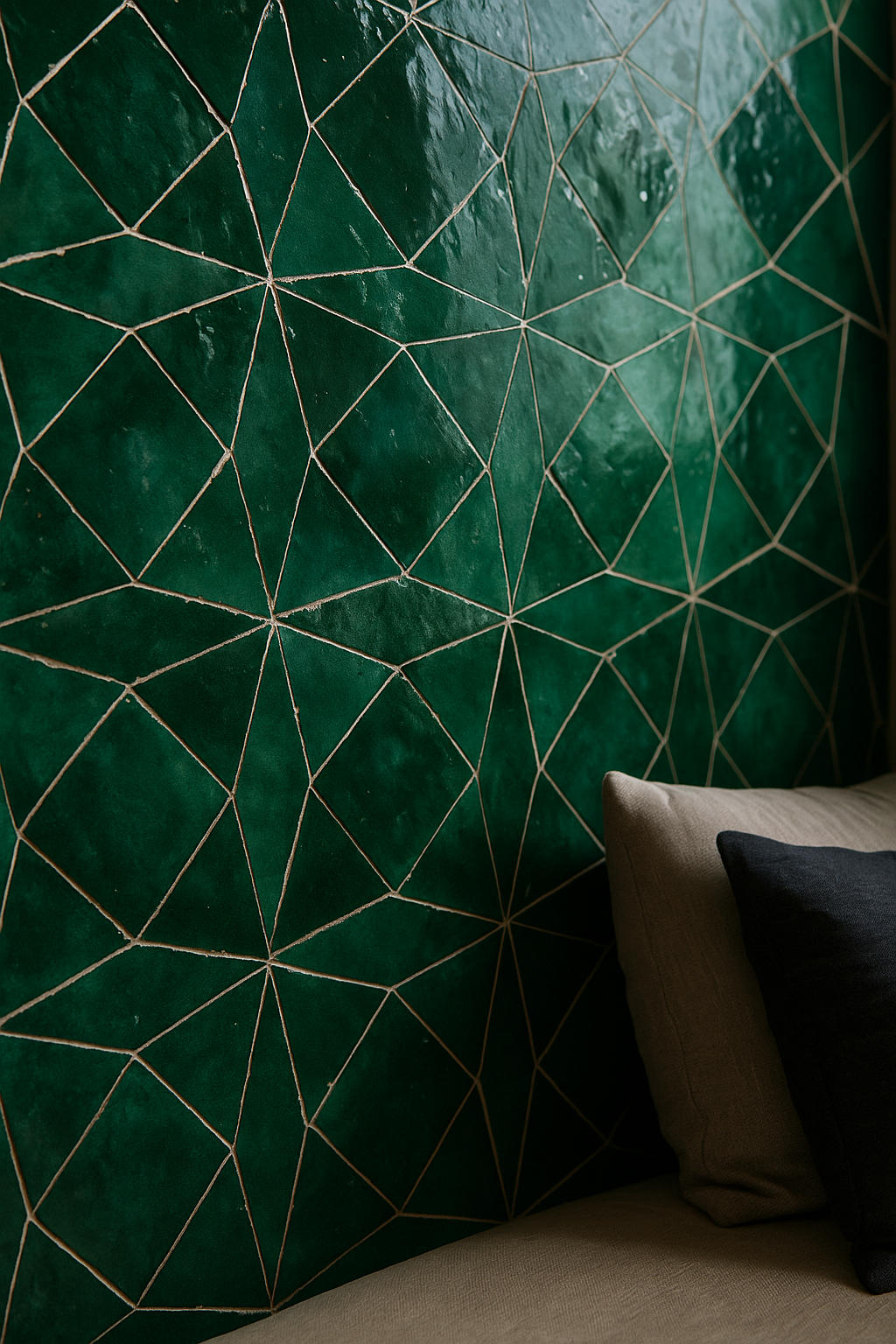 Finished Moroccan zellige interior with handcrafted architectural detail